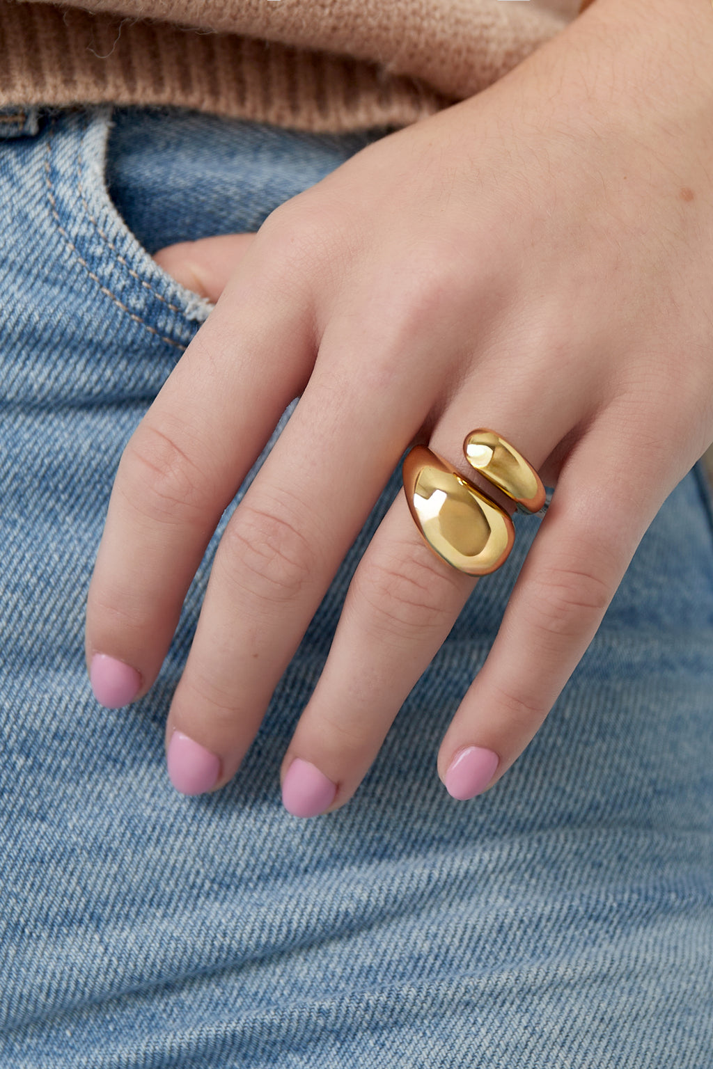 Ring „Verbundene Seele“ – Goldfarbe - Goldfarbefarbe