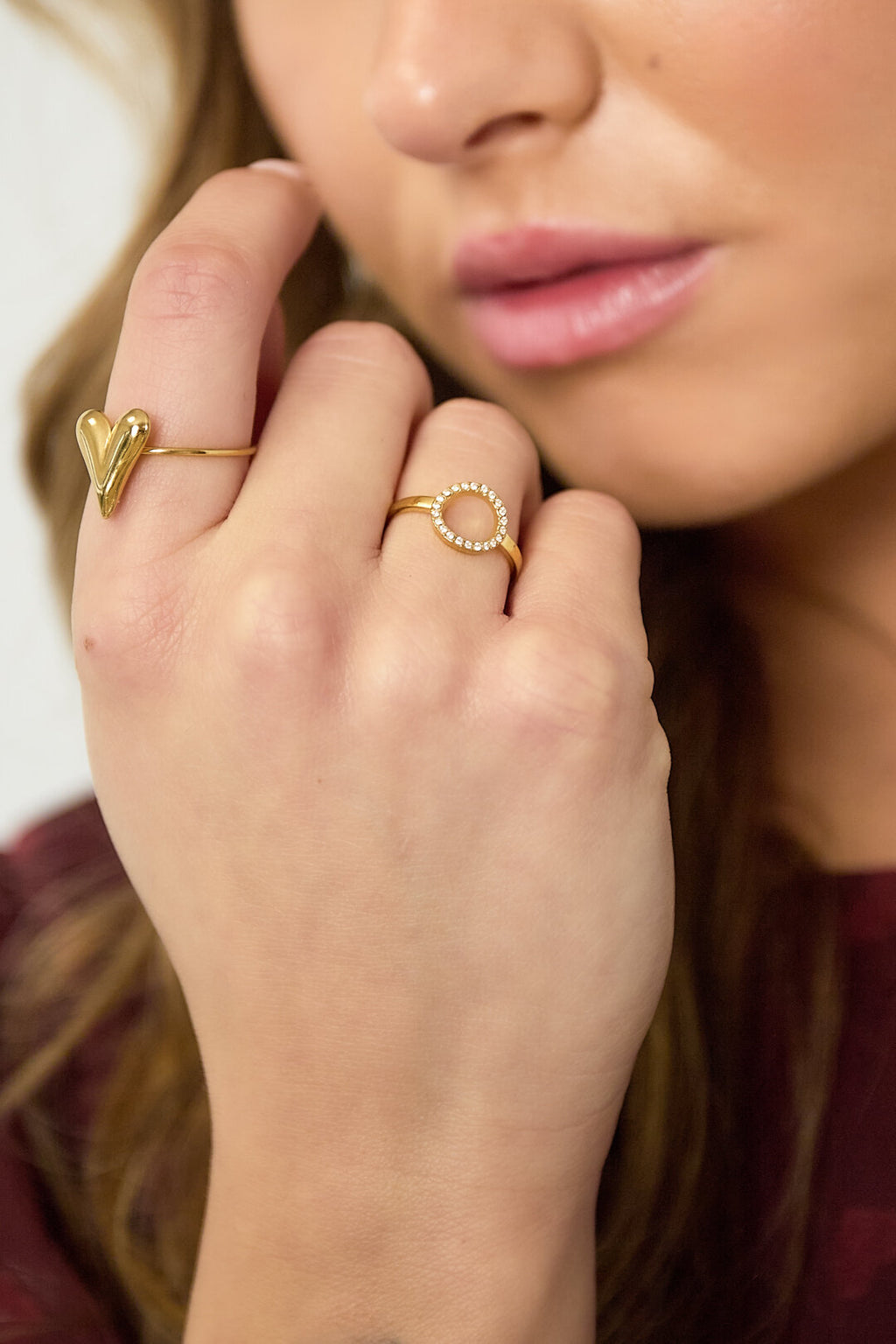 Edelstahl Minimalist Ringe Kreis Casual Daily Simple Serie Damenschmuck