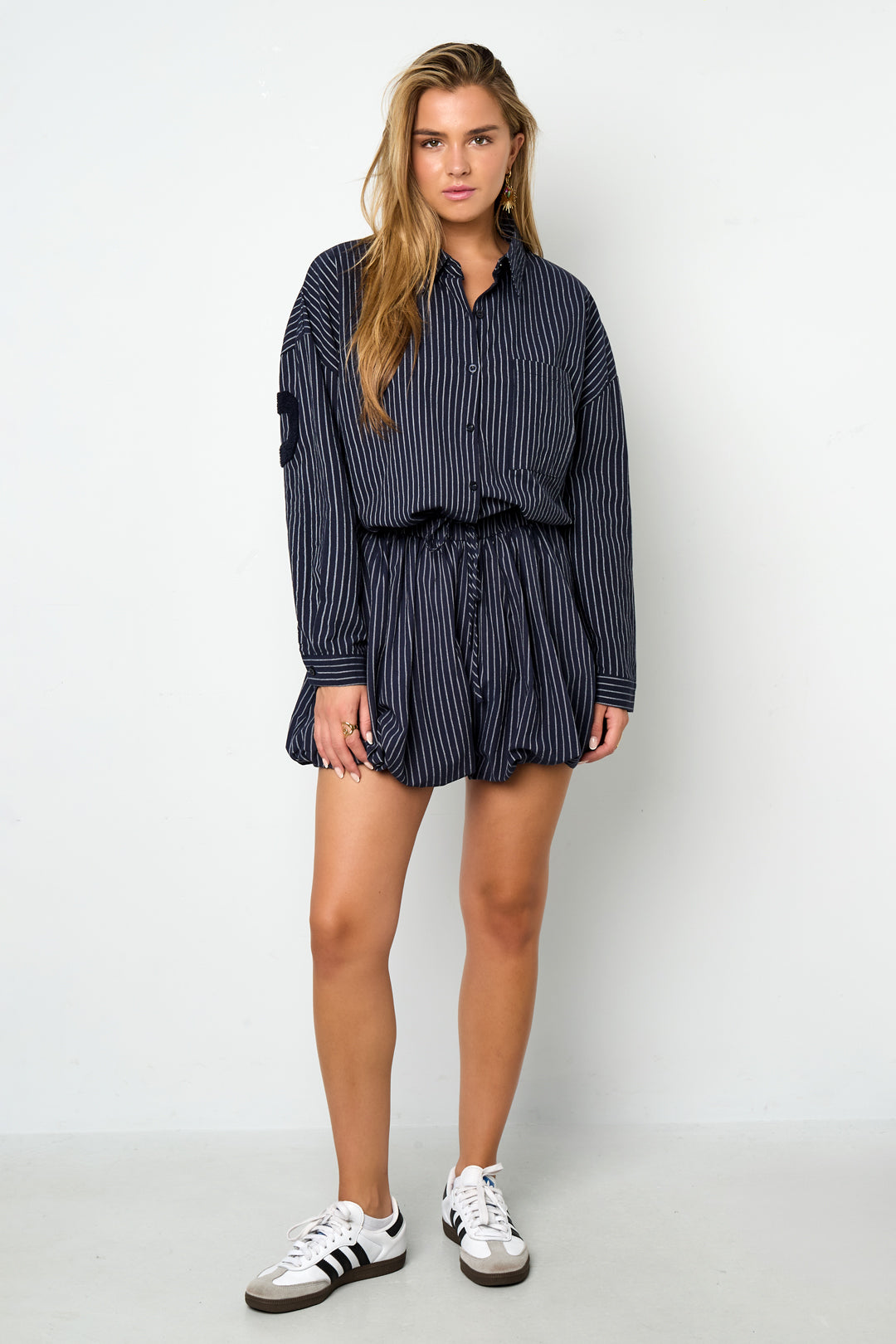 Woven Cotton Damen Shorts Casual Stripes