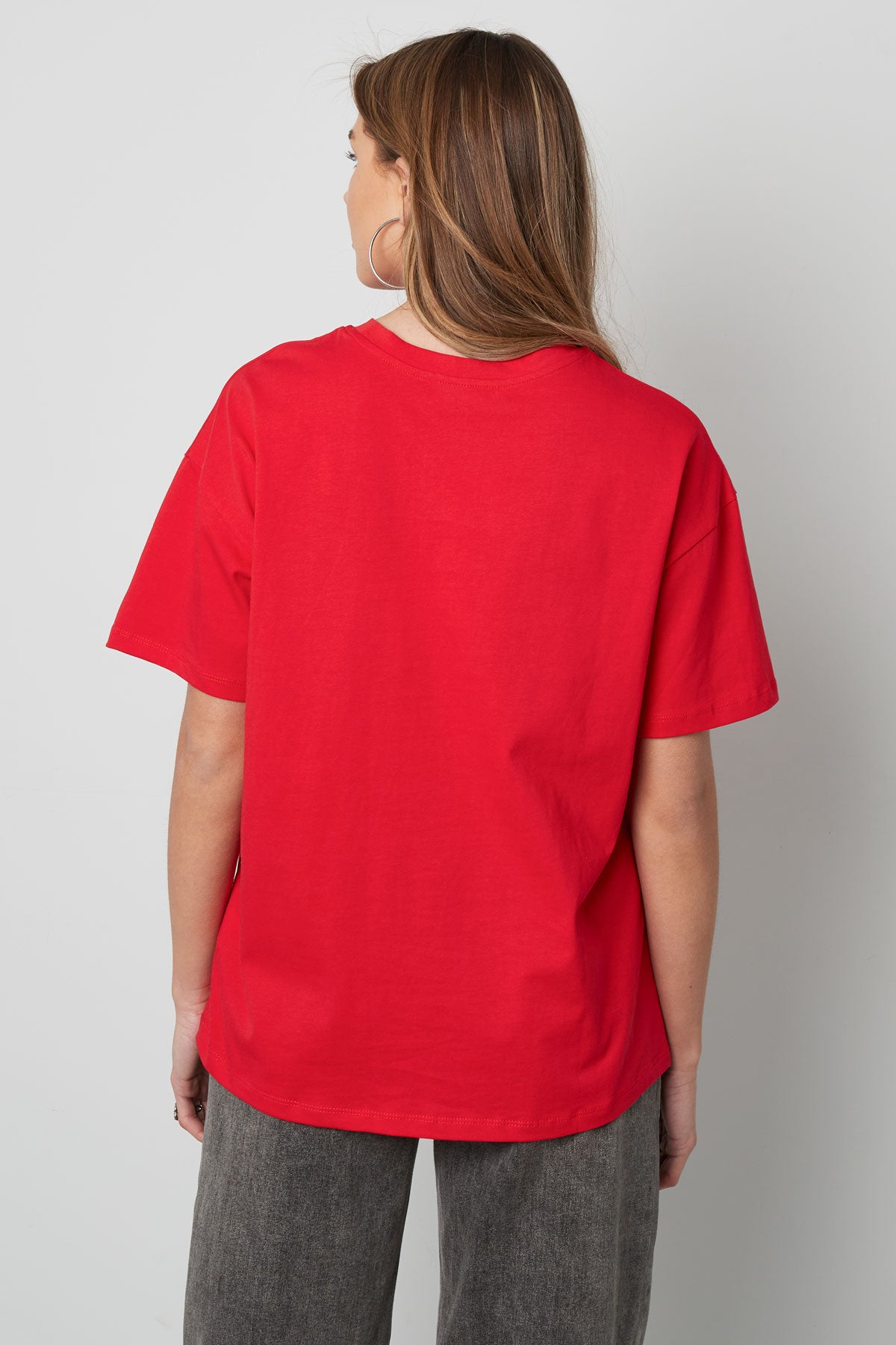 Baumwolle Damen T-Shirt Oversized OUI Print