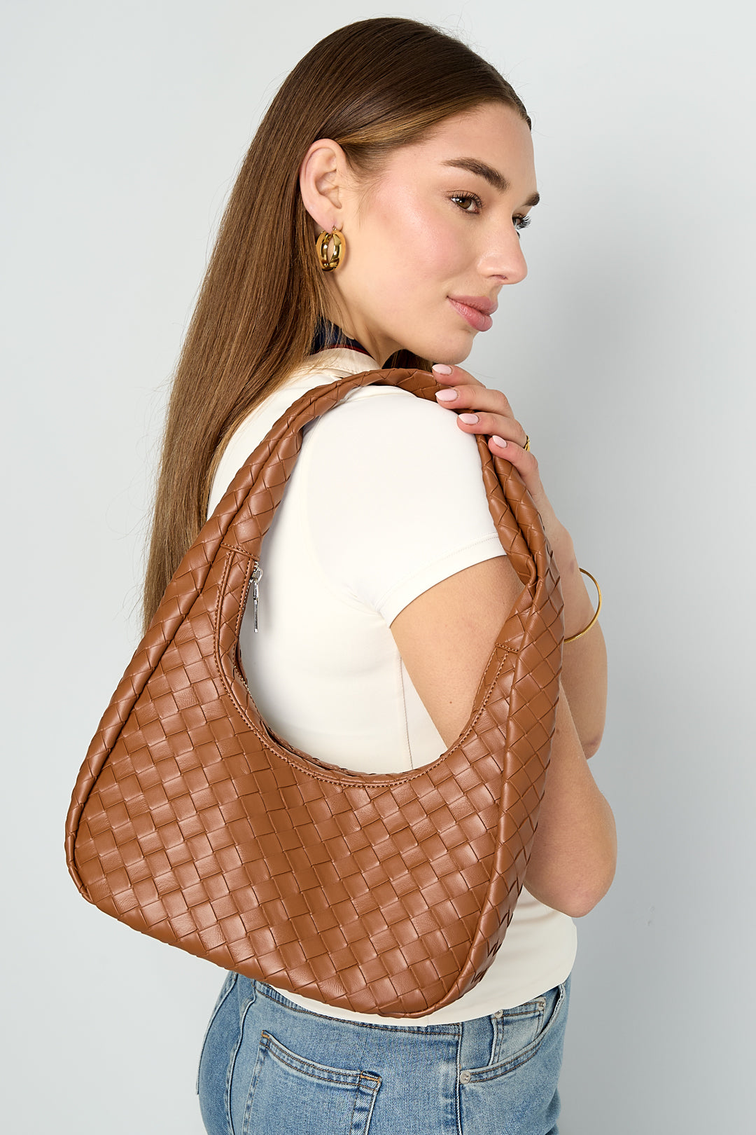 Schultertaschen, einfarbig, lässig, aus PU, Alltagsaccessoires