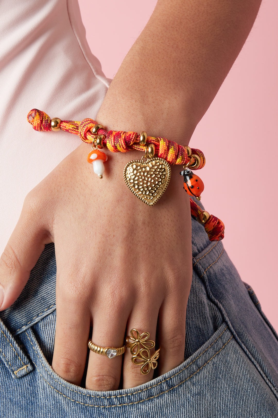 Seil-Charm-Armbänder, Herz, Casual, Alltag, Romantische Serie, Damenschmuck