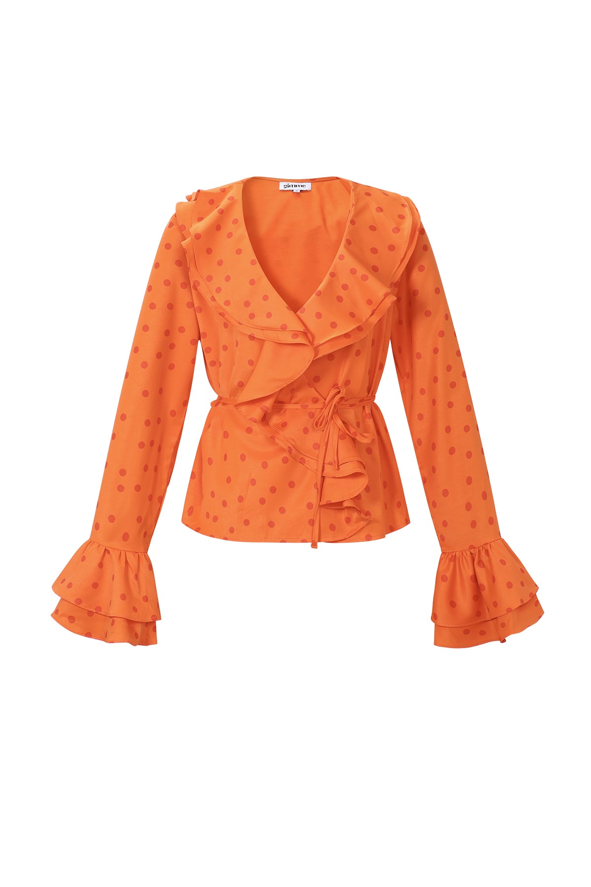 Rüschenbluse mit Polka Dots