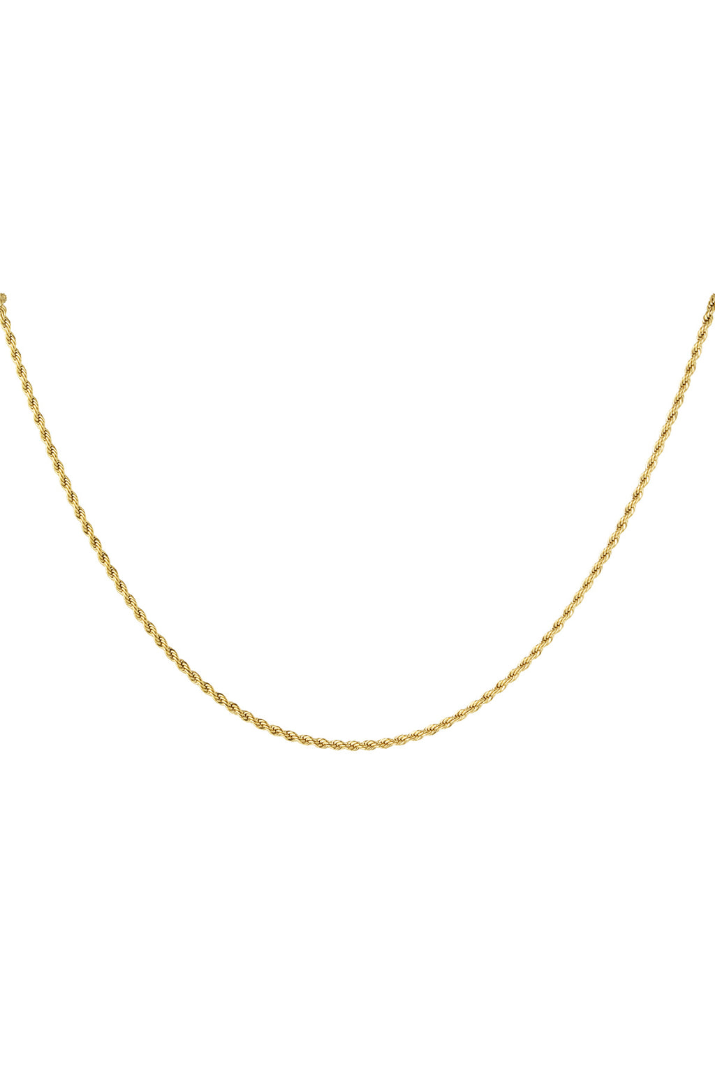 Unisex Halskette gedreht kurz - Goldfarbe-2.0MM