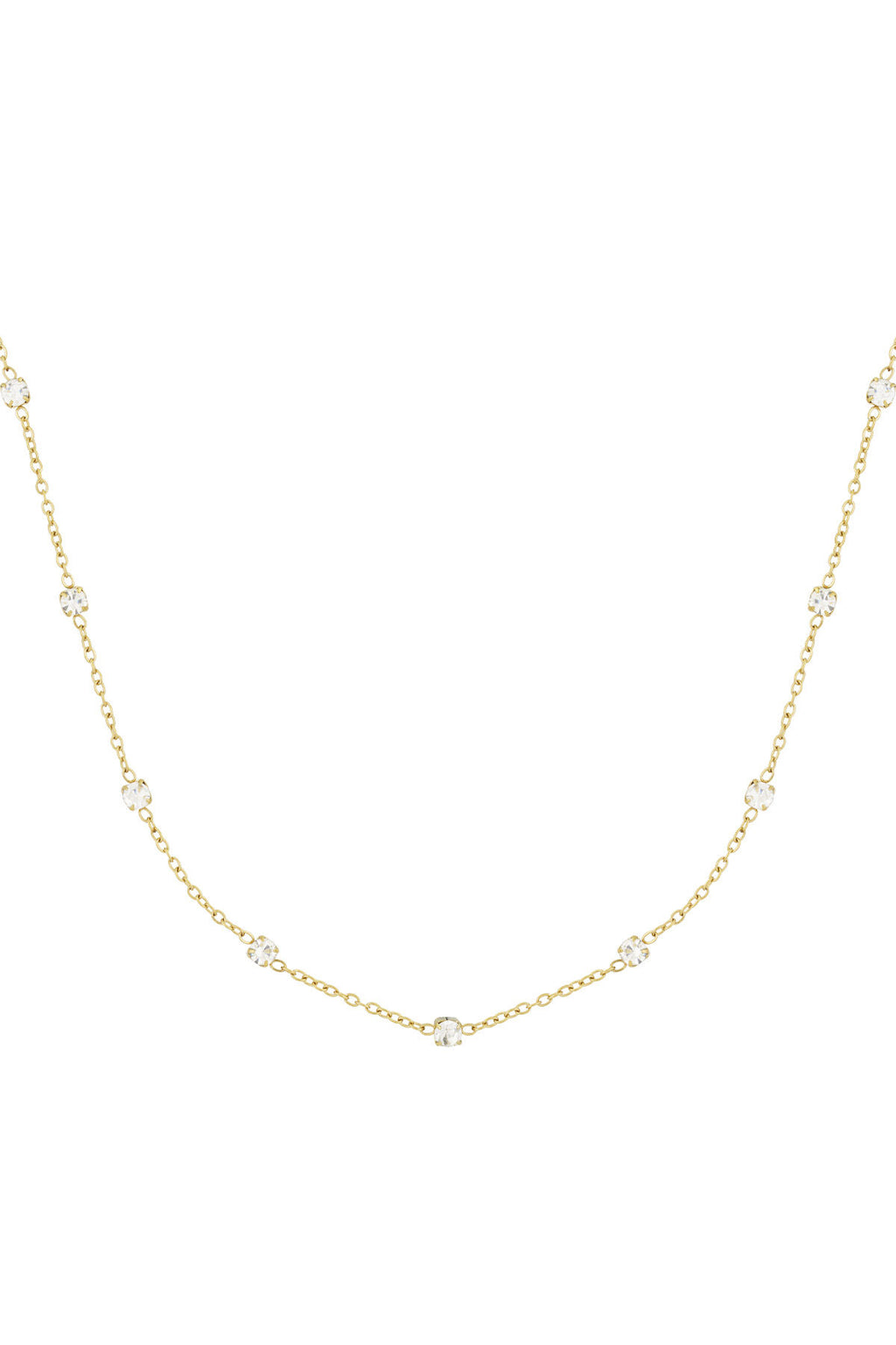 Diamant-Flüsterhalskette – Goldfarben