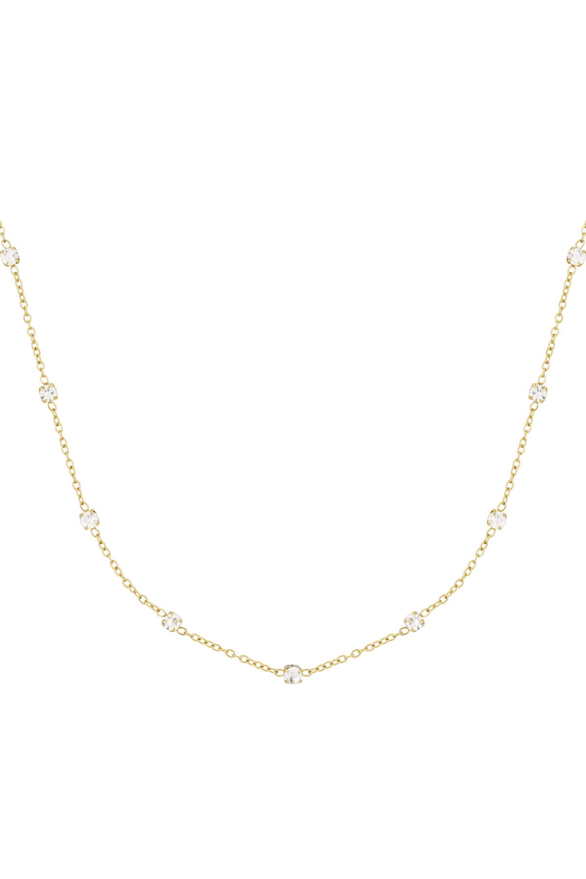 Diamant-Flüsterhalskette – Goldfarben