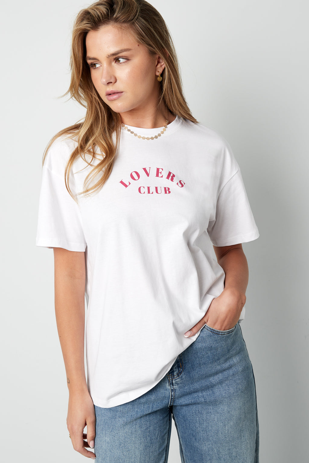 Cotton Damen T-Shirt Casual Letters