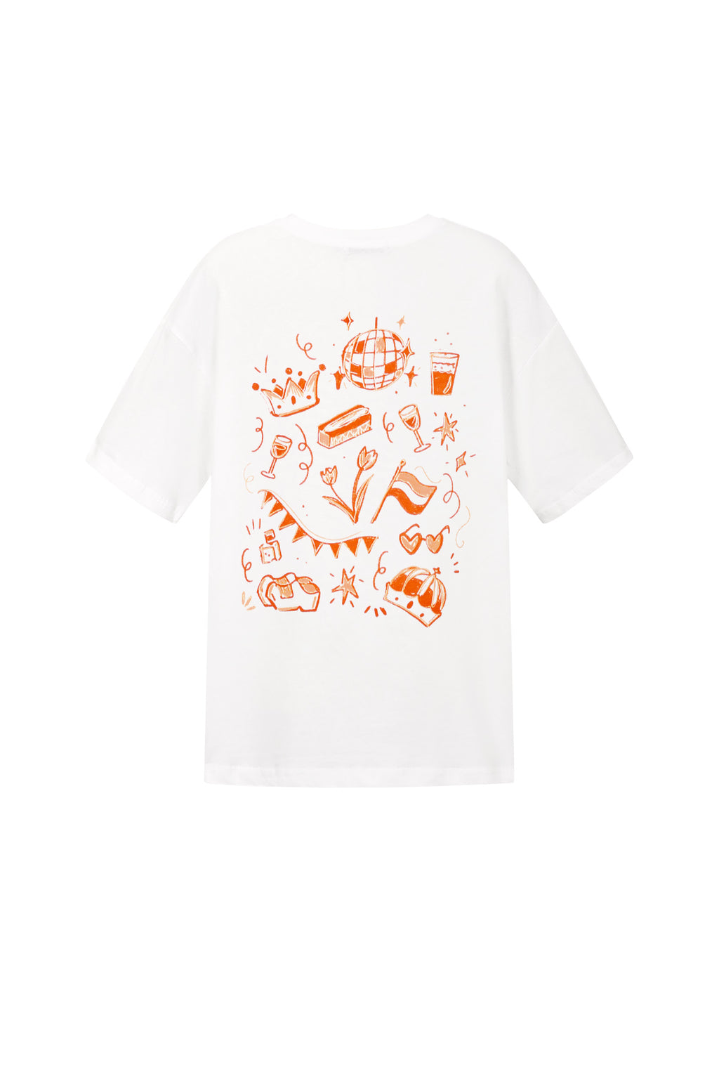 T-Shirt mit Kronen-Cartoonmuster
