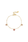 Armband mit rosa Steinen in Herzform