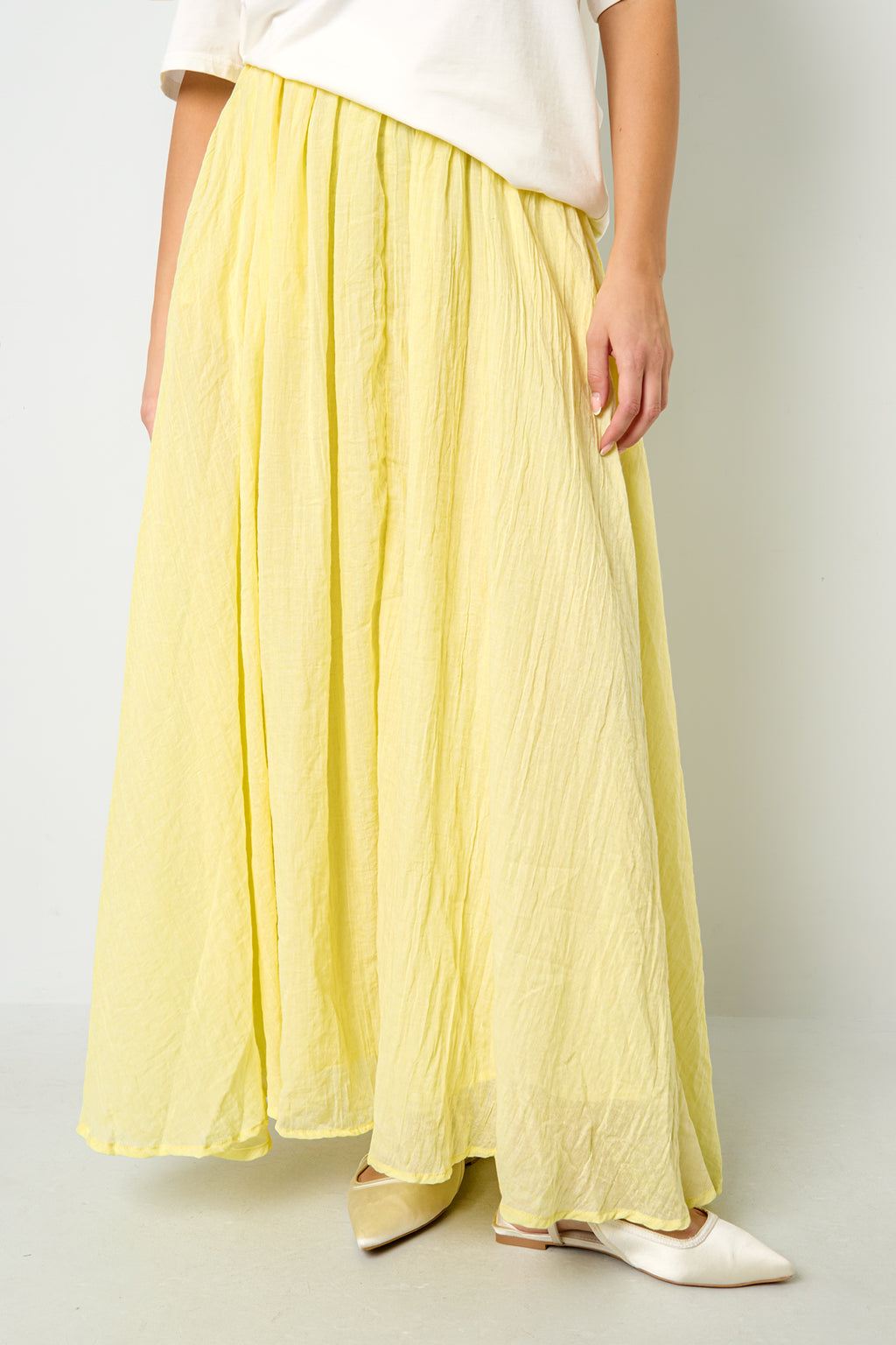 Gewebte Polyesterfaser Damen Maxi Rock Casual Einfarbig