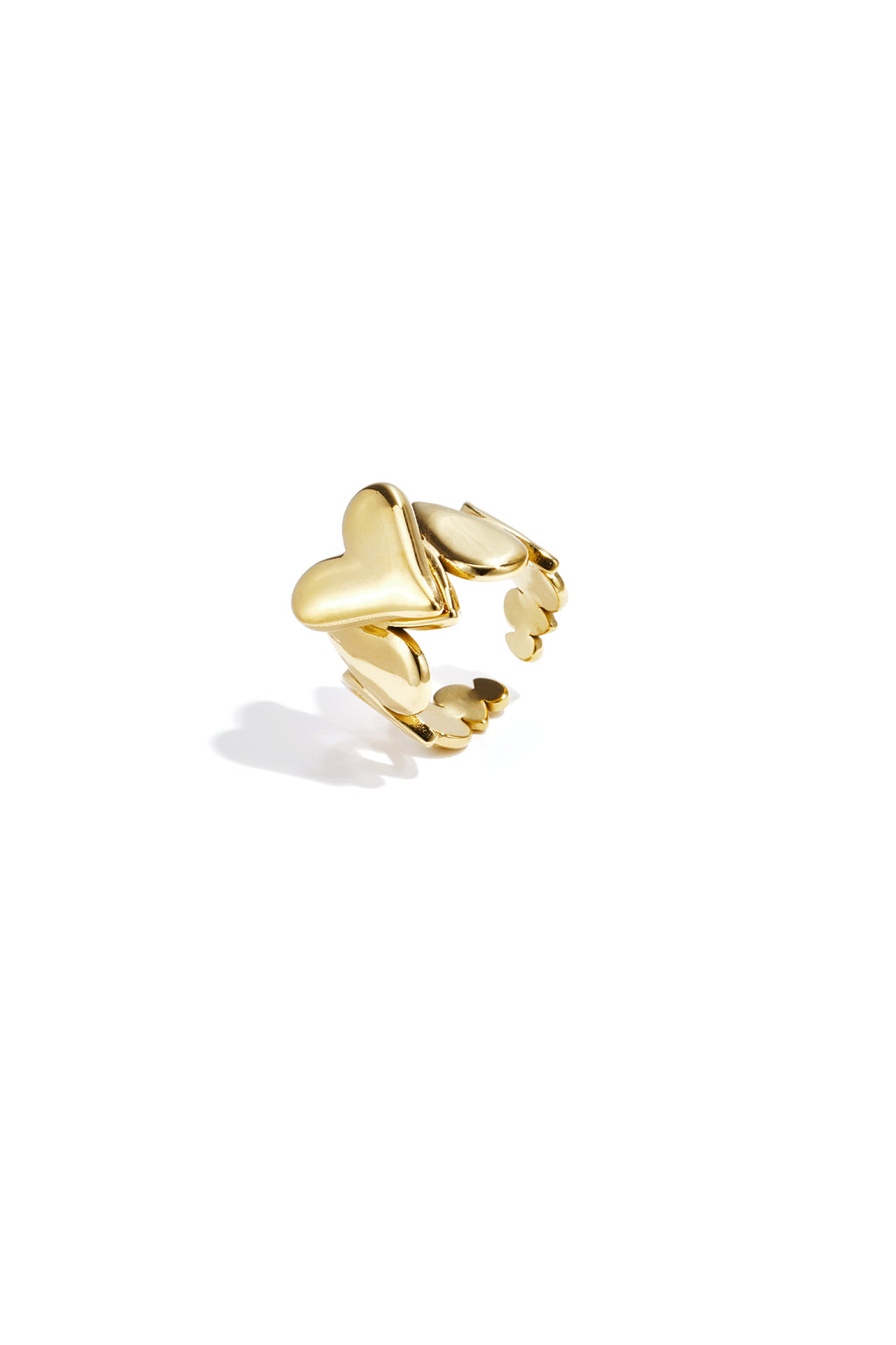 Statement-Ring mit tropfenförmigen Details und Herz