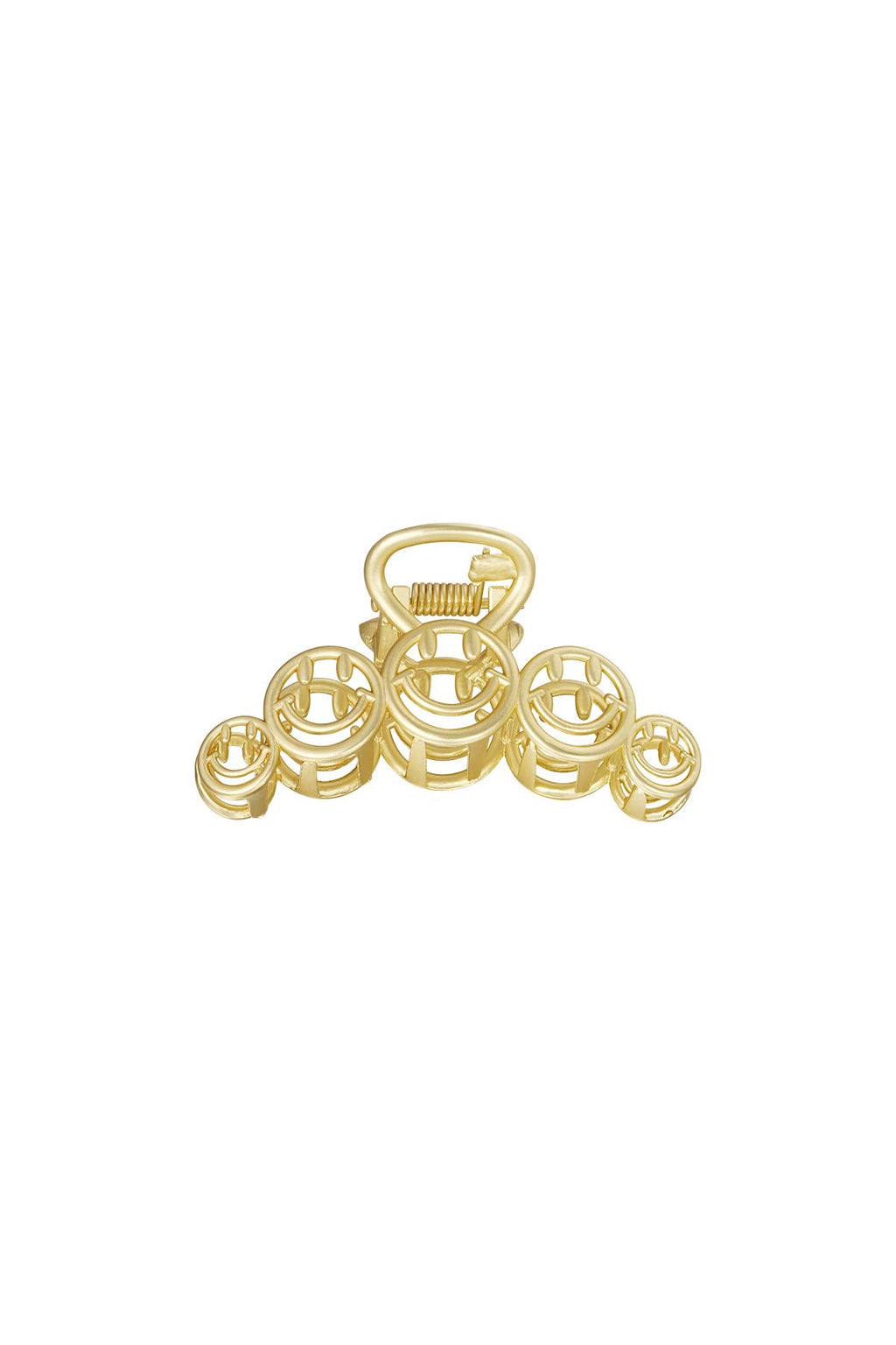 Großes Metall Haarspange Smiley Vintage 