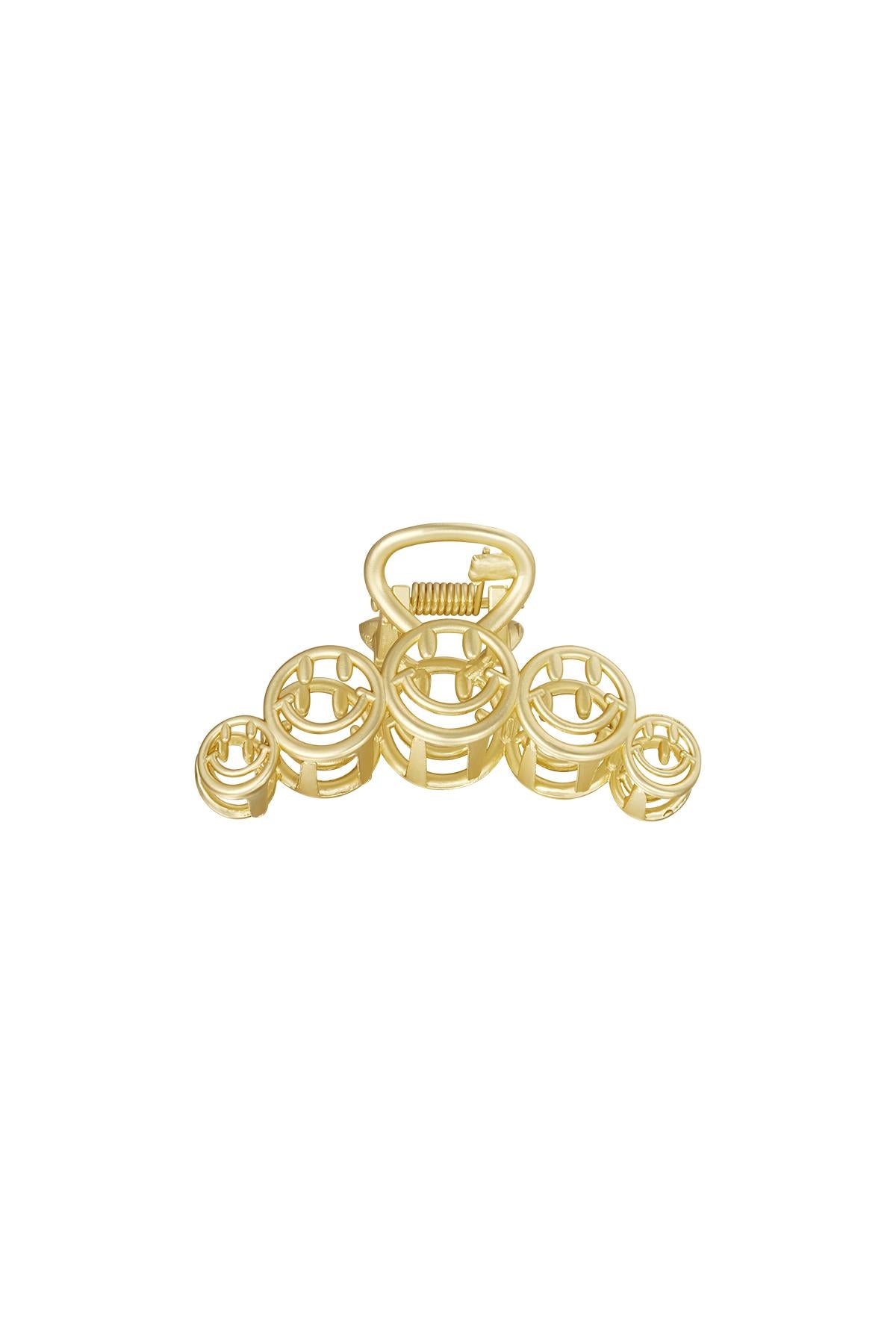 Großes Metall Haarspange Smiley Vintage 