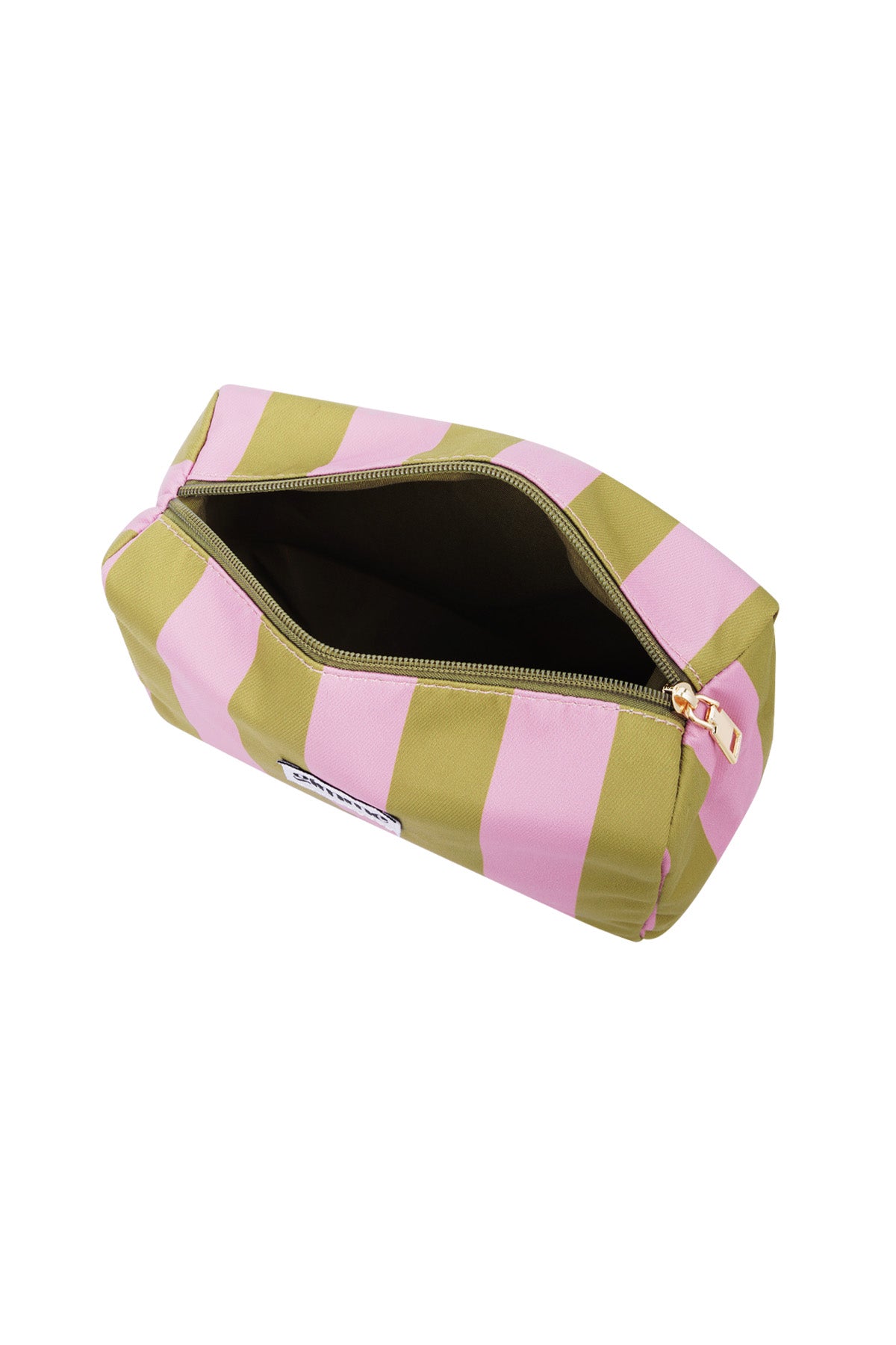 Kosmetiktasche groß Streifen - Pink grün