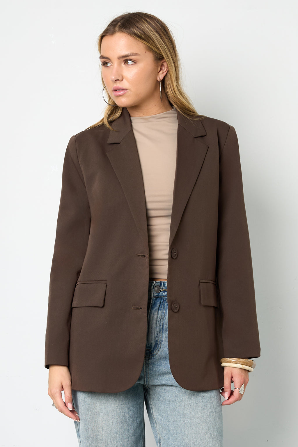 Gewebte Polyesterfasern Damen-Blazer Elegant Letters