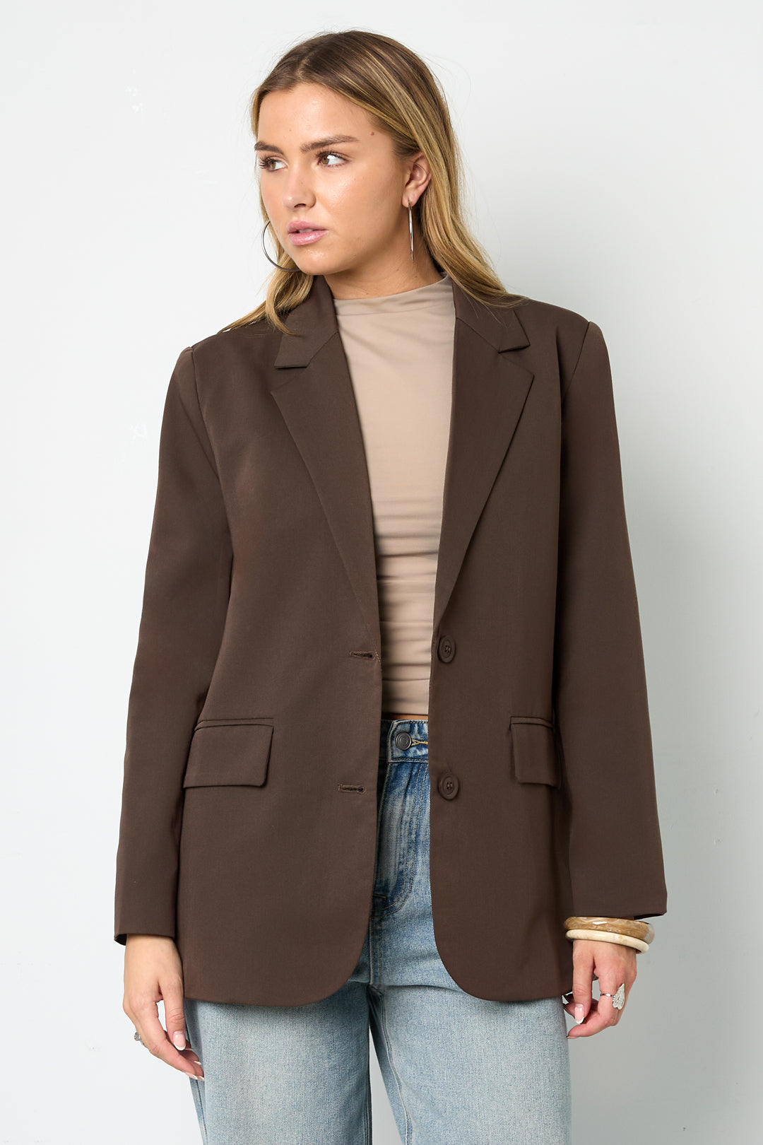 Gewebte Polyesterfasern Damen-Blazer Elegant Letters