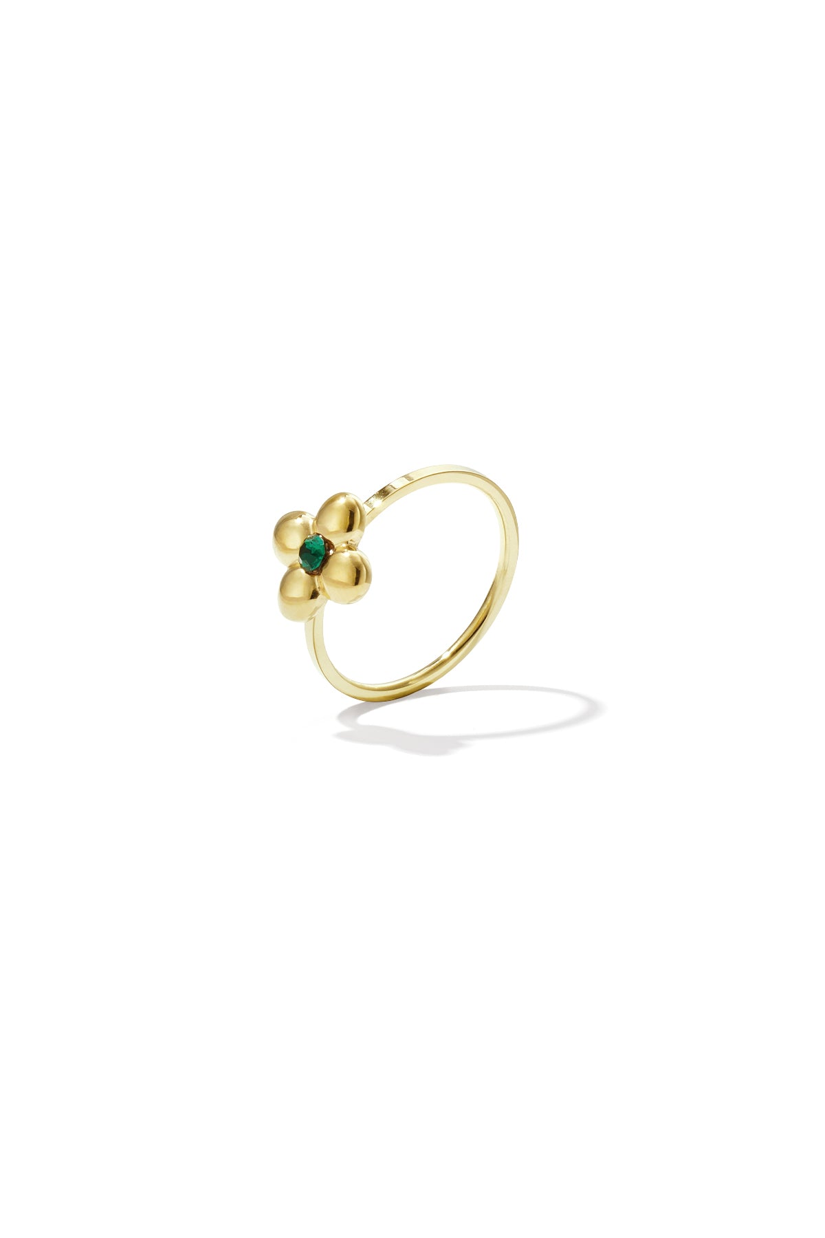 Statement-Ring mit Kleeblatt und Stein