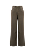 Gewebte Baumwolle Damen Gerade Hose Casual Einfarbig