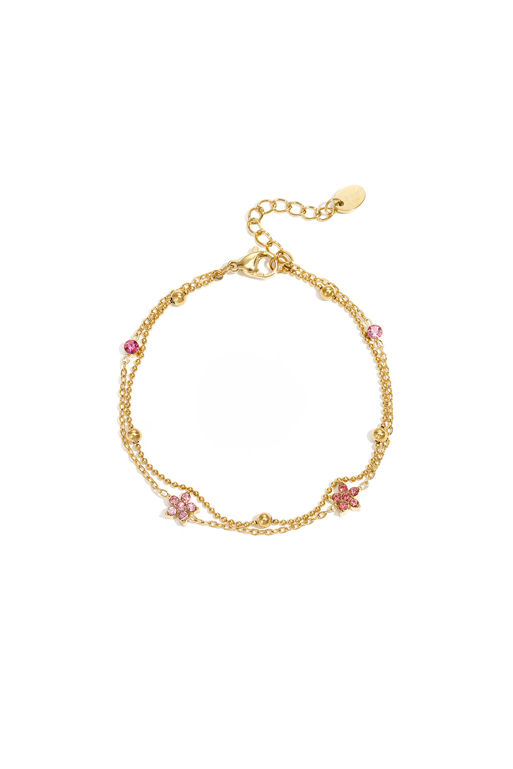 Armband mit farbigen Steinen und Blumen