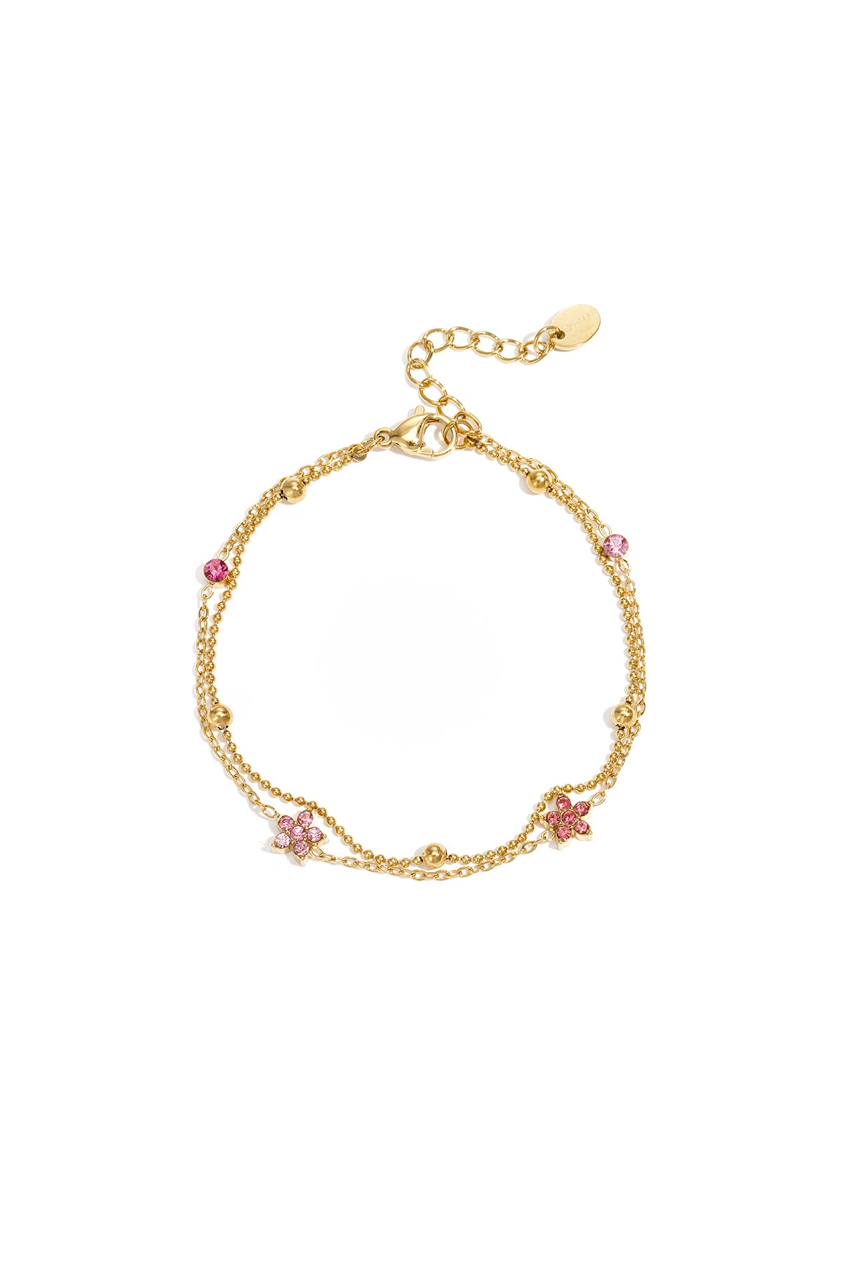Armband mit farbigen Steinen und Blumen