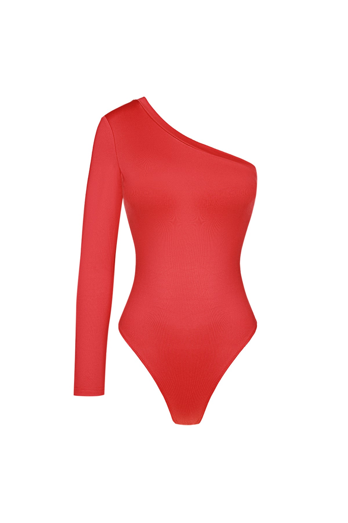 Polyester Damen Ein-Schulter Body Asymmetrisches Design