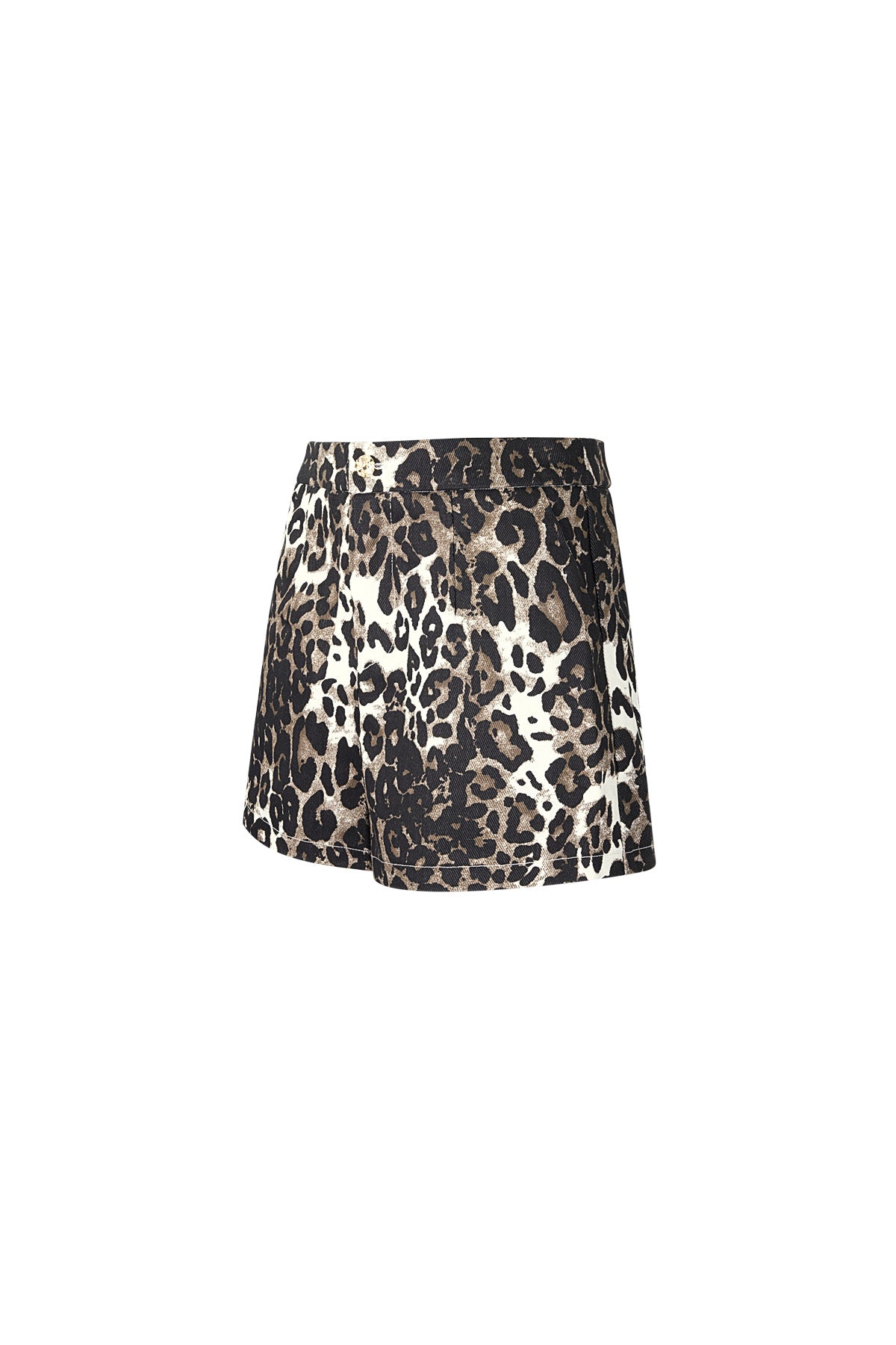 Baumwolle Damen Shorts Leopardenmuster Hohe Taille