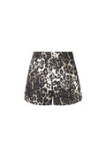 Baumwolle Damen Shorts Leopardenmuster Hohe Taille