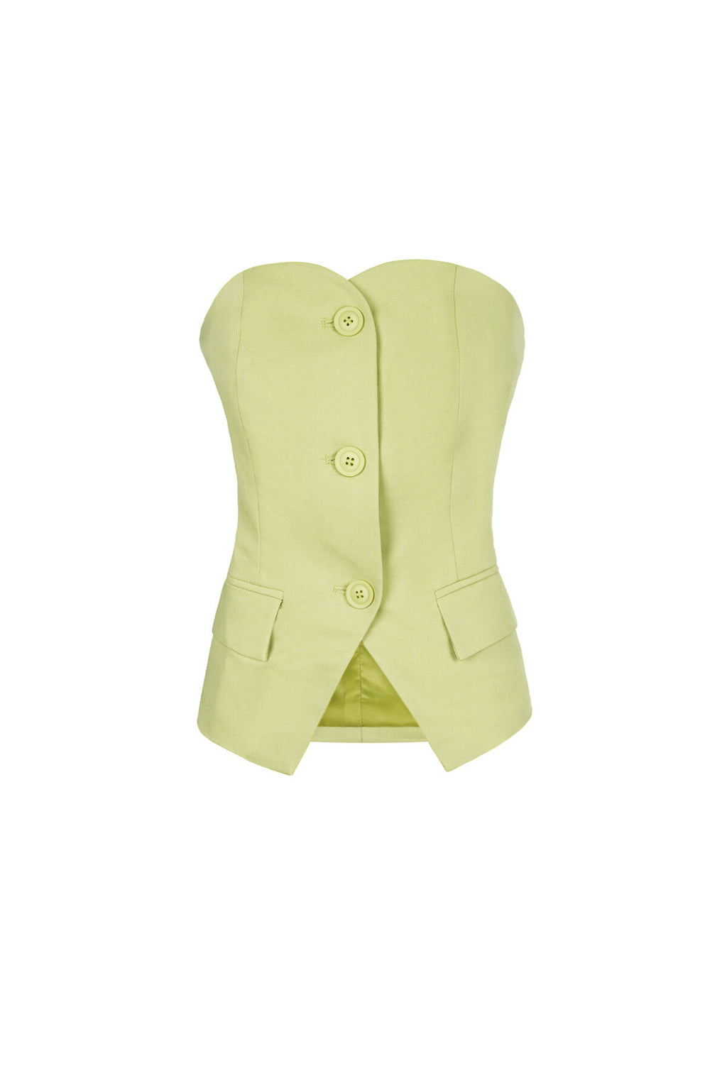 Polyester Damen Oberteil Ohne Ärmel Strukturiert Knopfdesign