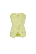 Polyester Damen Oberteil Ohne Ärmel Strukturiert Knopfdesign