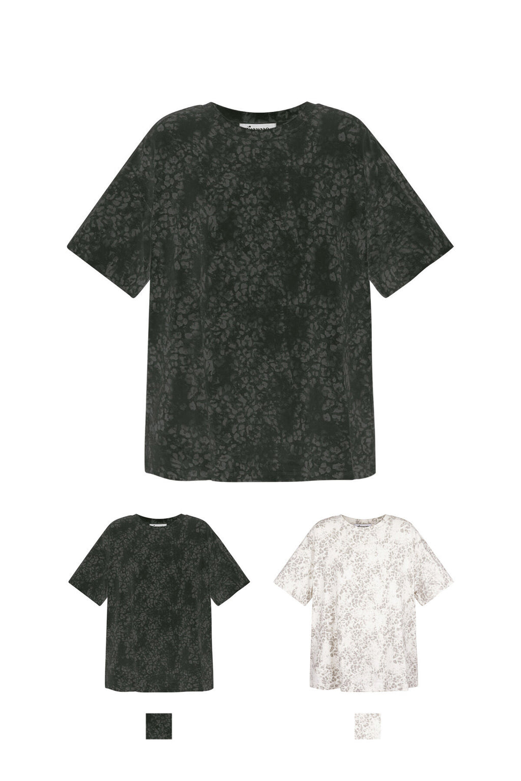 Baumwolle Damen T-Shirt Oversized Leopardenmuster