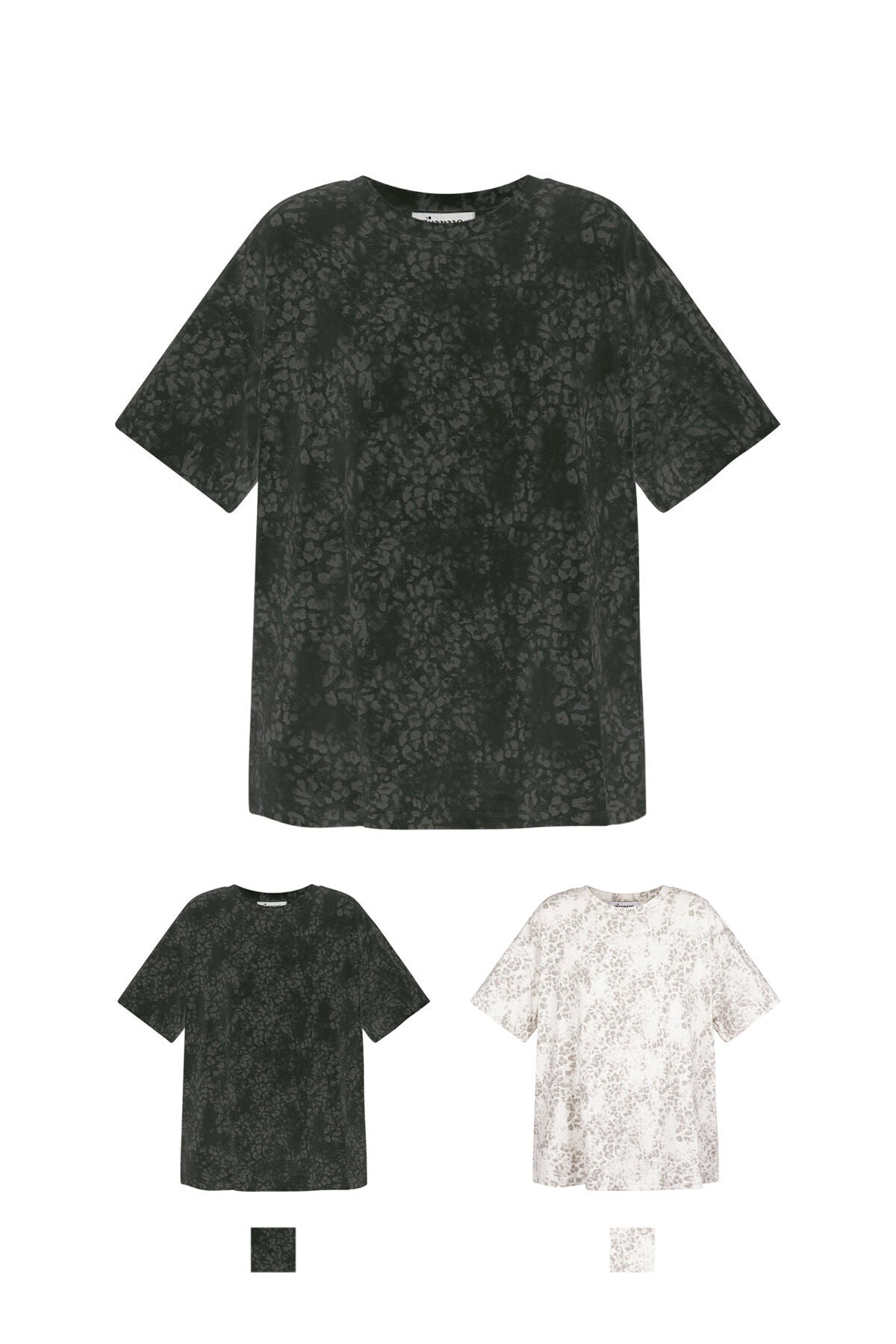 Baumwolle Damen T-Shirt Oversized Leopardenmuster