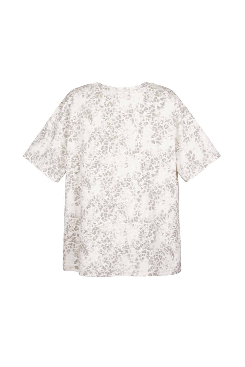 Baumwolle Damen T-Shirt Oversized Leopardenmuster