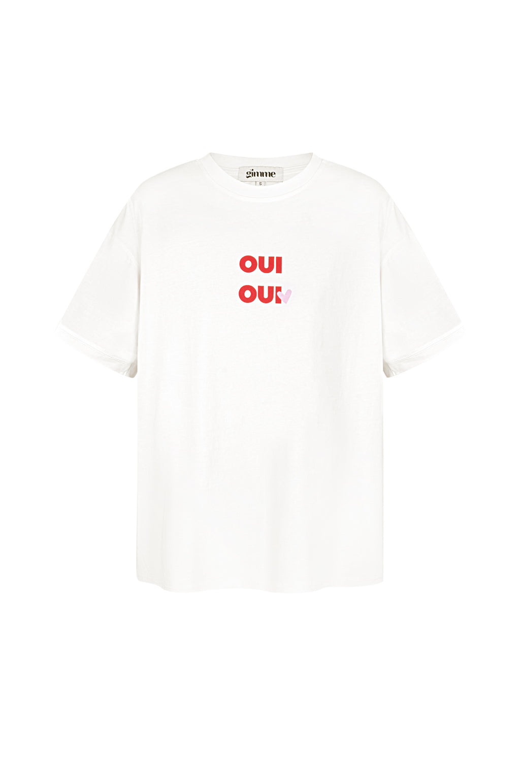 Baumwolle Damen T-Shirt Oversized OUI Print