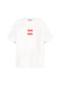 Baumwolle Damen T-Shirt Oversized OUI Print