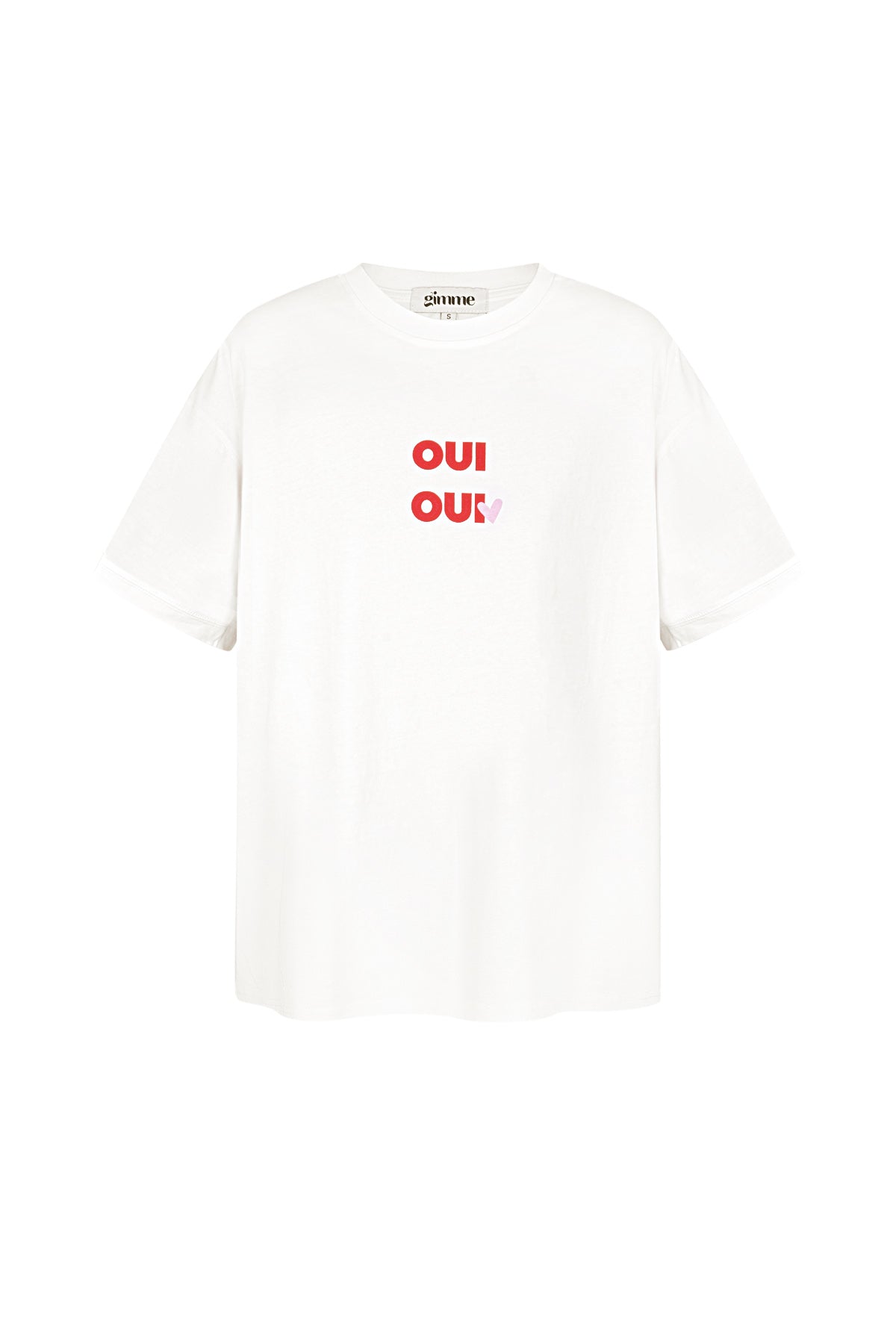 Baumwolle Damen T-Shirt Oversized OUI Print