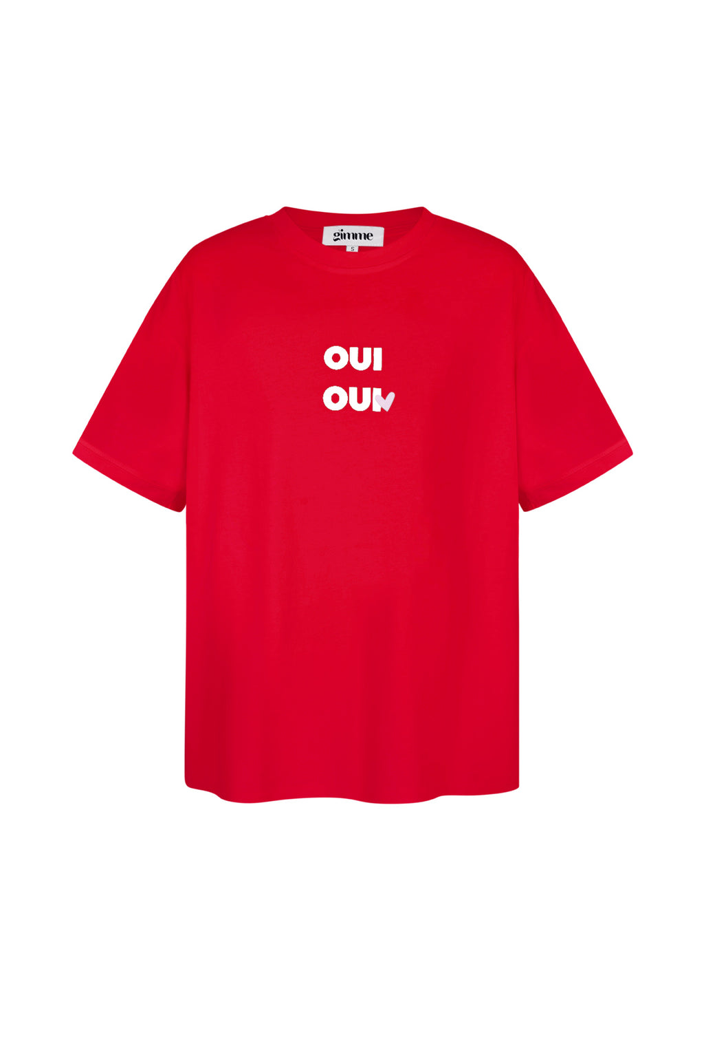 Baumwolle Damen T-Shirt Oversized OUI Print
