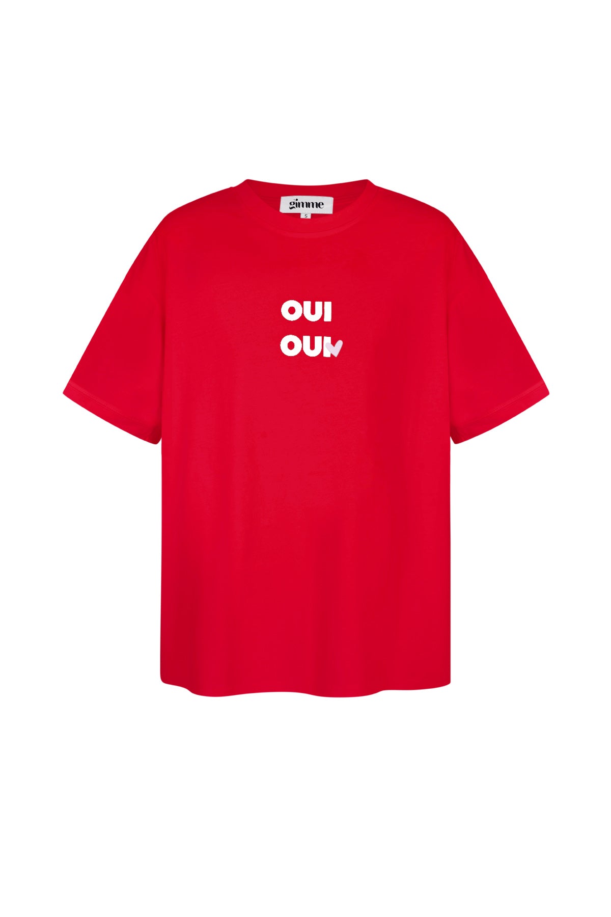 Baumwolle Damen T-Shirt Oversized OUI Print