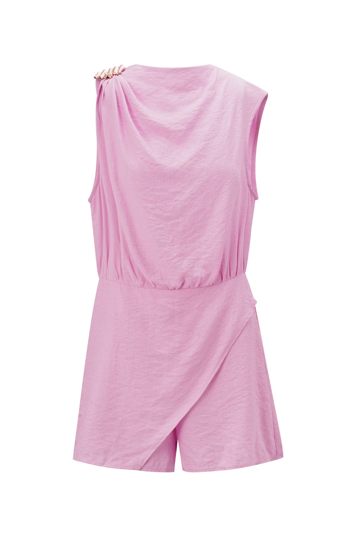 Viskose Damen Minikleid Asymmetrisches Gepolstertes Design