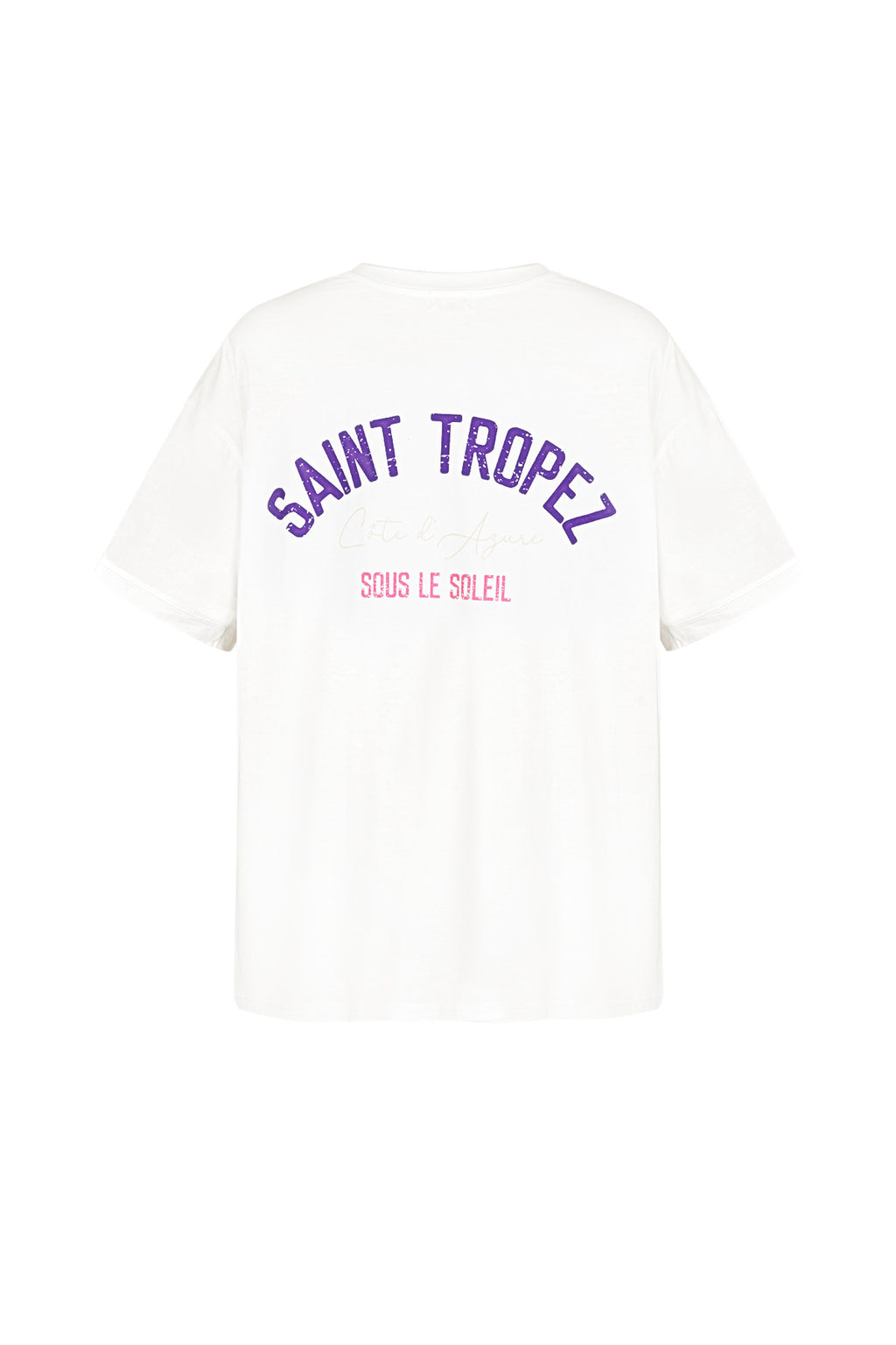 Baumwolle Damen T-Shirt Oversized Saint Tropez Print