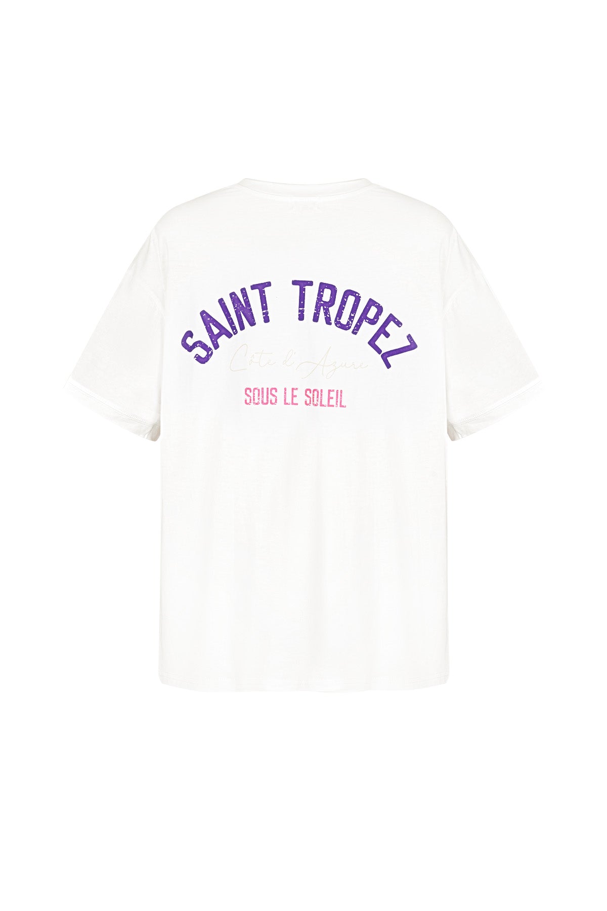 Baumwolle Damen T-Shirt Oversized Saint Tropez Print