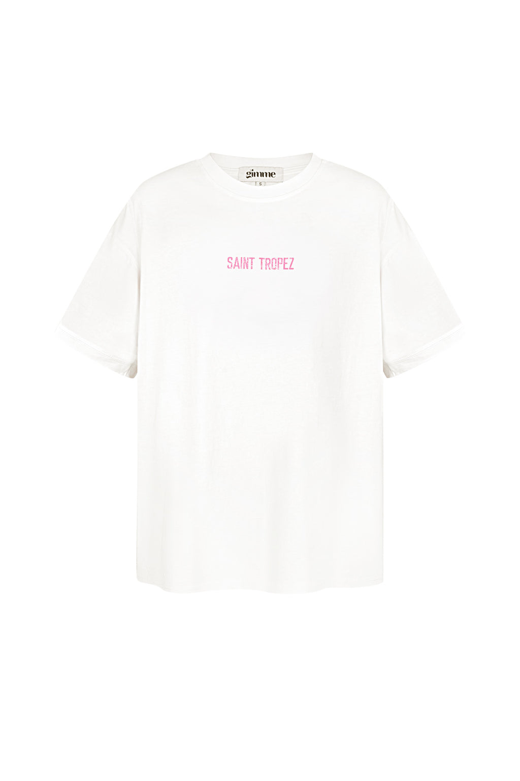 Baumwolle Damen T-Shirt Oversized Saint Tropez Print