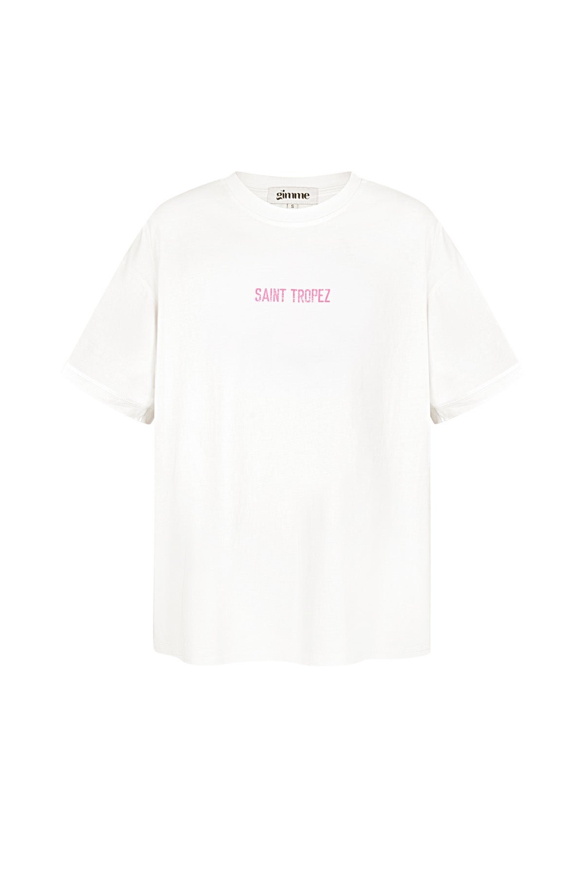 Baumwolle Damen T-Shirt Oversized Saint Tropez Print