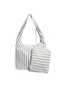 Einkaufstaschen, gestreift, schlicht, aus Polyester, Alltagsaccessoires