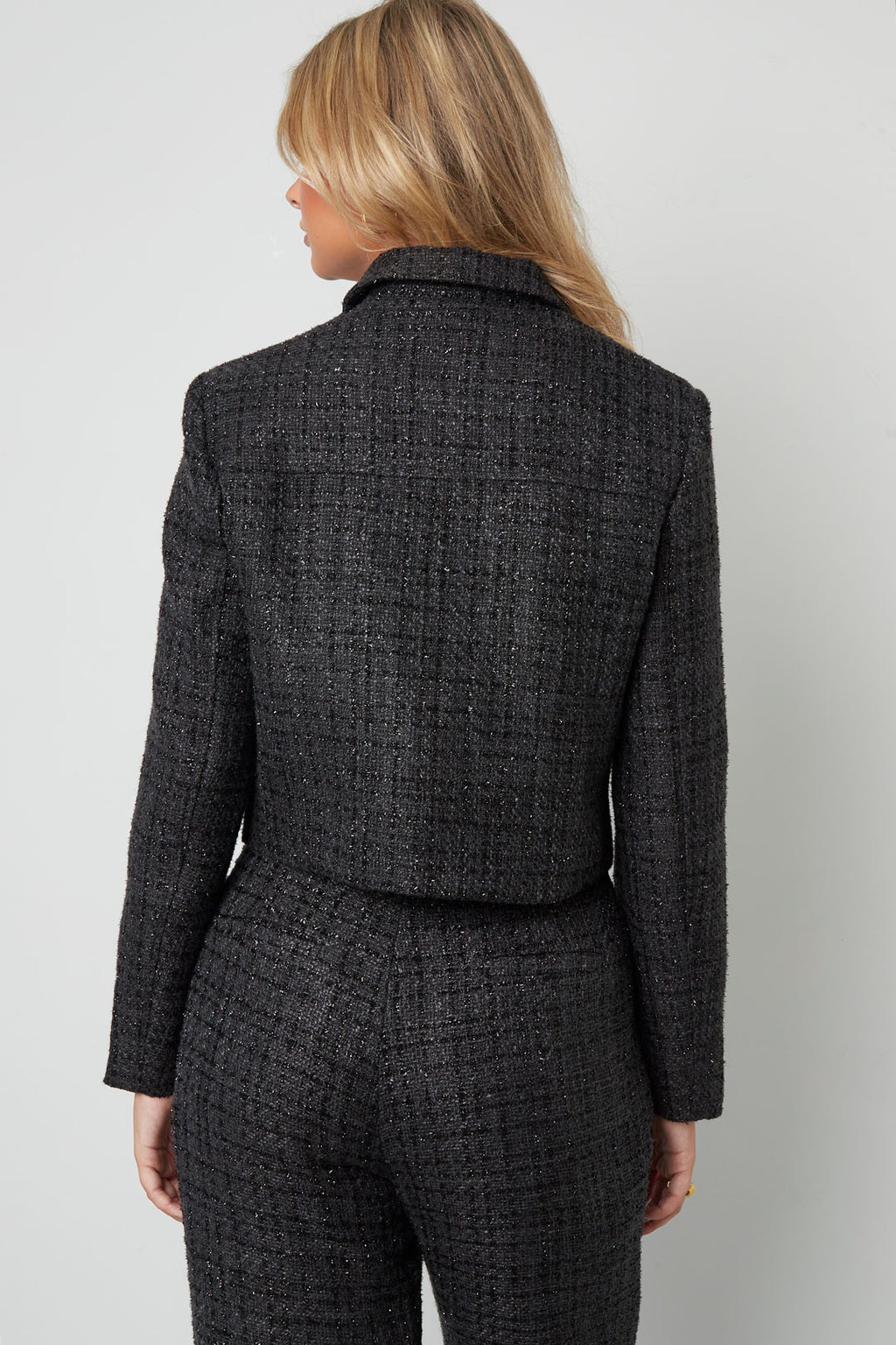 Gewebte Polyesterfasern Damenjacke Elegantes Karomuster Statement