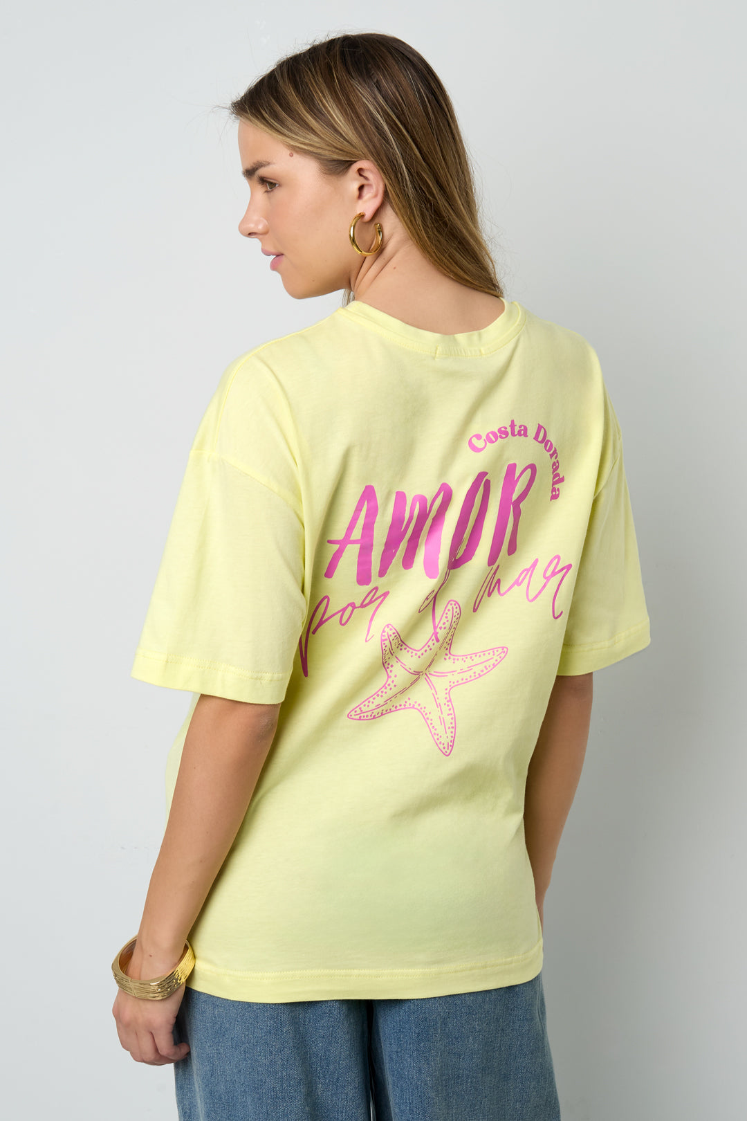 Baumwolle Gestrickte Damen T-Shirt Casual Letters