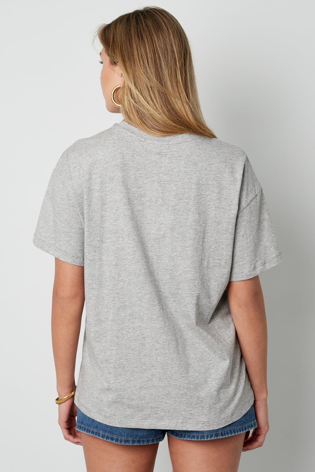 Baumwolle Damen T-Shirt Casual Letters