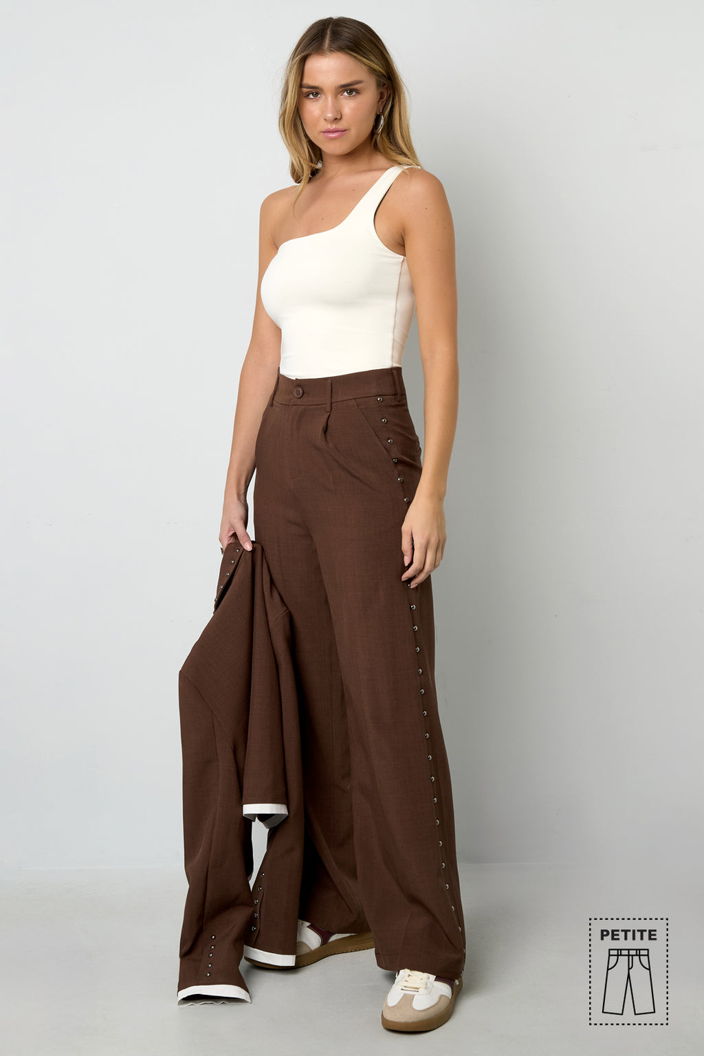 Gewebte Polyesterfasern Damen Weite Hose Elegant Einfarbig Herbst/Winter
