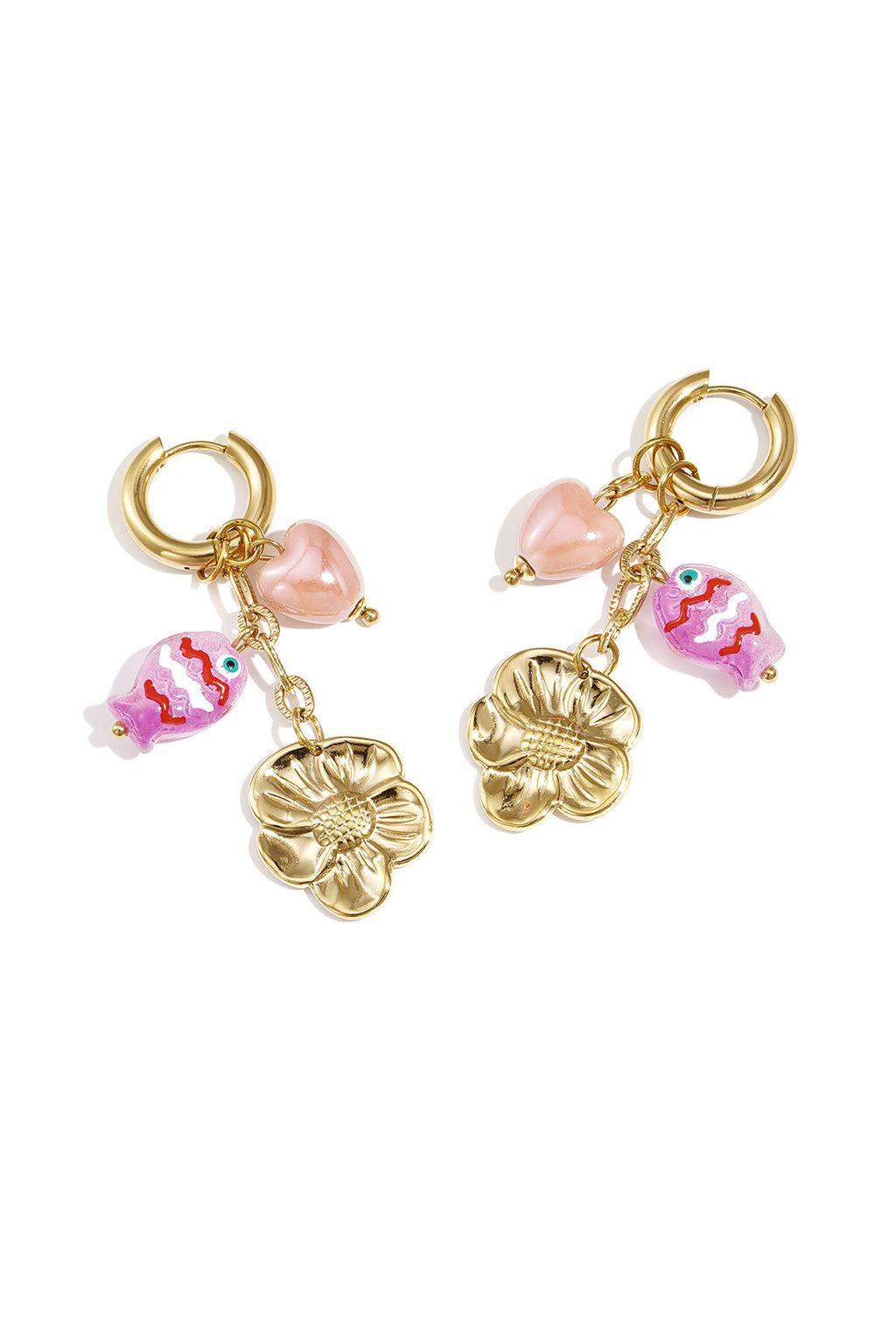 Ohrhänger aus Edelstahl, Fischmotiv, lässig-romantische Serie, Damenschmuck
