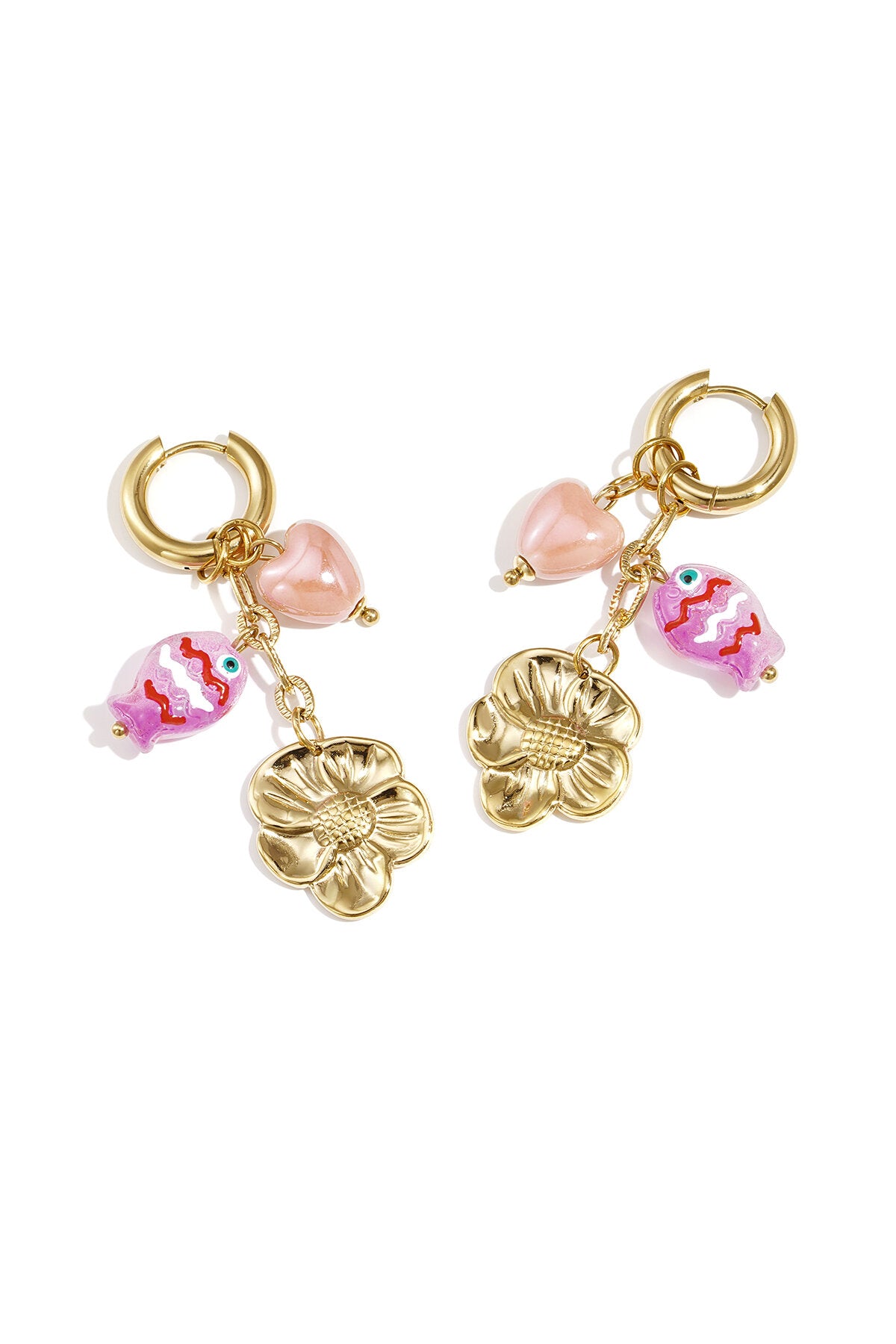 Ohrhänger aus Edelstahl, Fischmotiv, lässig-romantische Serie, Damenschmuck