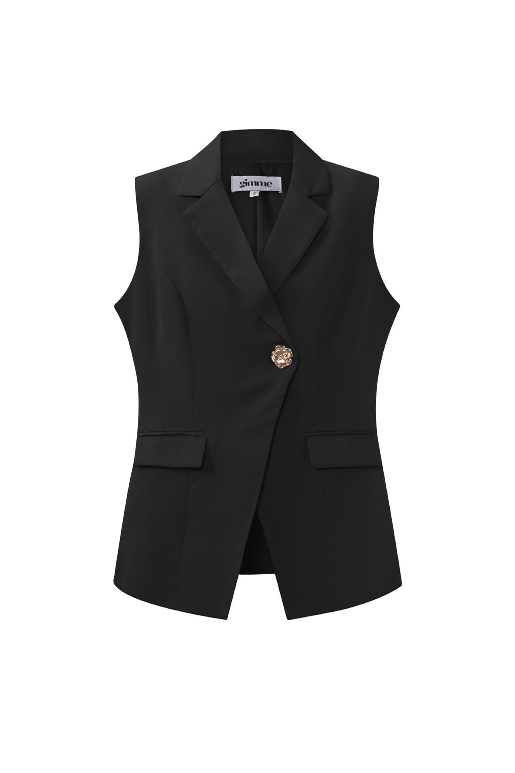 Gewebte Polyesterfaser Damen-Ärmellose Jacke Casual Asymmetrisches Design